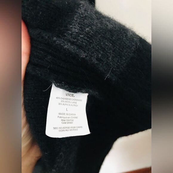 Vince | black and grey oversized cashmere blend cardigan sweater | size large - Picture 5 of 7